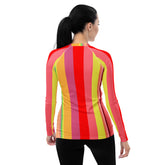 Neon Dreams Colorful Stripe All-Over Print Women's Rash Guard